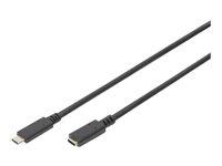 DIGITUS - Câble d'extension USB - USB-C (M) pour USB-C (F) - 5 V - 3 A - 1.5 m - USB Power Delivery (3A, 15W) - noir