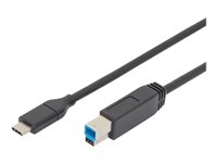 ASSMANN - Câble USB - USB-C (M) pour USB Type B (M) - USB 3.0 - 3 A - 1.8 m - moulé - noir