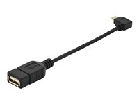 ASSMANN - Adaptateur USB - USB (F) pour Micro-USB de type B (M) - USB 2.0 OTG - 20 cm - moulé, connecteur à 90 ° - noir