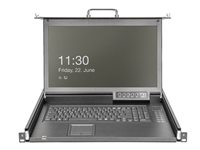 Digitus - KVM console with KVM switch - 16 ports - Italian - 17" - rack-mountable - 1920 x 1080 Full HD (1080p) @ 60 Hz - 1000:1 - RAL 9005, black - 1U