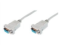 ASSMANN - Câble de modem nul - DB-9 (F) pour DB-9 (F) - 1.8 m - vis moletées - beige