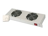Digitus DN-19 FAN-2-HO-SW - Rekventilatorkit - met thermostaat - zwart - 19"