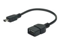 ASSMANN - Câble USB - mini USB type B (M) pour USB (F) - USB 2.0 OTG - 20 cm - moulé - noir