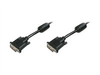 DIGITUS - Câble DVI - liaison double - DVI-D (M) pour DVI-D (M) - 5 m - moulé, vis moletées - noir