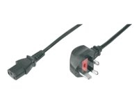 ASSMANN - Câble d'alimentation - power IEC 60320 C13 pour BS 1363 (M) - CA 250 V - 1.8 m - moulé, connecteur à 90 ° - noir - Royaume-Uni