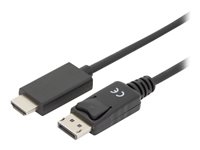 ASSMANN - Câble adaptateur - DisplayPort mâle verrouillage pour HDMI mâle - 2 m - triple blindage - noir - moulé, support 4K, bouton-pression