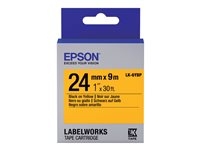 Epson LabelWorks LK-6YBP - Black on yellow - Roll (2.4 cm x 9 m) 1 cassette(s) label tape - for LabelWorks LW-1000, LW-600, LW-700, LW-900, LW-Z5000, LW-Z5010, LW-Z700, LW-Z710, LW-Z900