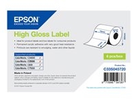 Epson - Haute-brillance - adhésif permanent en acrylique - 76 x 51 mm 2310 étiquette(s) (1 rouleau(x) Étiquettes en forme découpée - pour ColorWorks C7500, C7500G, CW-C6000Ae, CW-C6000Pe, TM-C7500G
