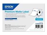 Epson Premium - Smooth matte - permanent acrylic adhesive - bright white - Roll (20.3 cm x 60 m) 4 roll(s) continuous labels - for ColorWorks CW-C6500Ae, CW-C6500Pe