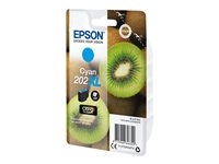 Epson 202XL - 8.5 ml - XL - cyan - original - emballage coque avec alarme radioélectrique/ acoustique - cartouche d'encre - pour Expression Premium XP-6000, XP-6005