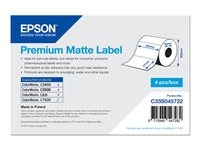Epson Premium - Matte - permanent acrylic adhesive - 102 x 51 mm 9240 label(s) (4 roll(s) x 2310 die cut labels - for ColorWorks C7500, C7500G, CW-C6000Ae, CW-C6000Pe, TM-C7500
