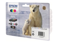 Epson 26XL Multipack - Pack de 4 - XL - noir, jaune, cyan, magenta - original - emballage coque avec alarme radioélectrique/ acoustique - cartouche d'encre - pour Expression Premium XP-510, 520, 600, 605, 610, 615, 620, 625, 700, 710, 720, 800, 810, 820