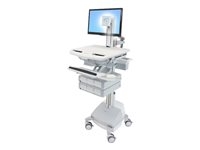 Ergotron Cart with LCD Pivot, SLA Powered, 6 Drawers - Chariot (support uniquement) - architecture ouverte - pour écran LCD/équipement PC - verrouillable - médical - aluminium, acier zingué, plastique haute qualité - Taille d'écran : jusqu'à 24 pouces - sortie : CA 230 V - 66 Ah - Acide de plomb - Conformité TAA