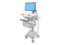 Ergotron Cart with LCD Arm, LiFe Powered, 2 Tall Drawers - Chariot - architecture ouverte - pour écran LCD/équipement PC - verrouillable - aluminium, acier zingué, plastique haute qualité - Taille d'écran : jusqu'à 24 pouces - 40 Ah - lithium - Conformité TAA