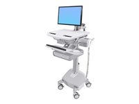 Ergotron Cart with LCD Arm, LiFe Powered, 2 Drawers - Chariot (support uniquement) - architecture ouverte - pour écran LCD/équipement PC - verrouillable - médical - aluminium, acier zingué, plastique haute qualité - Taille d'écran : jusqu'à 24 pouces - sortie : CA 230 V - 40 Ah - lithium - Conformité TAA