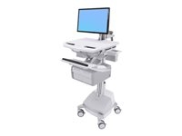 Ergotron Cart with LCD Arm, SLA Powered, 2 Tall Drawers - Chariot - architecture ouverte - pour écran LCD/équipement PC - verrouillable - aluminium, acier zingué, plastique haute qualité - Taille d'écran : jusqu'à 24 pouces - 66 Ah - Acide de plomb - Conformité TAA