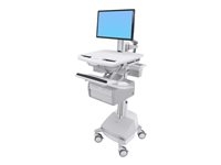 Ergotron Cart with LCD Pivot, SLA Powered, 2 Tall Drawers - Chariot - pour écran LCD/équipement PC - verrouillable - médical - aluminium, acier zingué, plastique haute qualité - Taille d'écran : jusqu'à 24 pouces - 66 Ah - Acide de plomb - Conformité TAA
