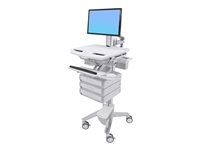 Ergotron Cart with LCD Pivot, 3 Drawers - Chariot - architecture ouverte - pour écran LCD/équipement PC - plastique, aluminium, acier zingué - Taille d'écran : jusqu'à 24 pouces