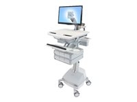 Ergotron Cart with LCD Arm, SLA Powered, 6 Drawers - Chariot (support uniquement) - architecture ouverte - pour écran LCD/équipement PC - verrouillable - médical - plastique, aluminium, acier zingué - Taille d'écran : jusqu'à 24 pouces - sortie : 230 V - 66 Ah - Acide de plomb - Conformité TAA