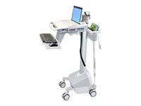 Ergotron Laptop Cart, LiFe Powered - Chariot (support uniquement) - architecture ouverte - pour ordinateur portable/équipement PC - verrouillable - médical - plastique, aluminium, acier zingué - Taille d'écran : jusqu'à 17,3 pouces - sortie : 230 V - 40 Ah - lithium - Conformité TAA