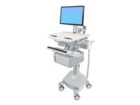 Ergotron Cart with LCD Pivot, LiFe Powered, 1 Tall Drawer - Chariot - architecture ouverte - pour écran LCD/équipement PC - verrouillable - médical - aluminium, acier zingué, plastique haute qualité - Taille d'écran : Jusqu'à 22 pouces - 40 Ah - lithium - Conformité TAA