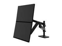 Ergotron LX Pro - Kit de montage (bras d'empilage double) - modulaire - pour 2 écrans LCD - aluminium - noir - Taille d'écran : jusqu'à 27 pouces - montrable sur bureau