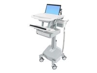 Ergotron - Chariot (support uniquement) - architecture ouverte - pour Ordinateur portable / clavier / souris - médical - aluminium, acier zingué, plastique haute qualité - gris, blanc, aluminium poli - Taille d'écran : largeur 17,3 pouces - sortie : CA 230 V - 40 Ah - phosphate de fer et de lithium - Conformité TAA