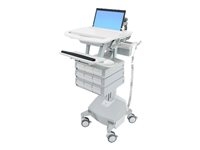 Ergotron Laptop Cart, LiFe Powered, 9 Drawers - Chariot (support uniquement) - architecture ouverte - pour ordinateur portable/équipement PC - verrouillable - médical - aluminium, acier zingué, plastique haute qualité - Taille d'écran : jusqu'à 17,3 pouces - sortie : CA 230 V - 40 Ah - lithium - Conformité TAA