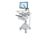 Ergotron - Chariot (support uniquement) - architecture ouverte - pour écran LCD/équipement PC - verrouillable - médical - plastique, aluminium, acier zingué - Taille d'écran : jusqu'à 24 pouces - sortie : CA 230 V - 40 Ah - lithium - Conformité TAA