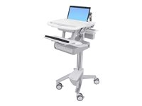 Ergotron Laptop Cart, 2 Drawers - Chariot - architecture ouverte - pour ordinateur portable/équipement PC - aluminium, acier zingué, plastique haute qualité - Taille d'écran : jusqu'à 17,3 pouces