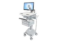Ergotron Cart with LCD Arm, LiFe Powered, 4 Drawers - Chariot (support uniquement) - architecture ouverte - pour écran LCD/équipement PC - verrouillable - médical - aluminium, acier zingué, plastique haute qualité - Taille d'écran : jusqu'à 24 pouces - sortie : CA 230 V - 40 Ah - lithium - Conformité TAA