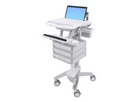 Ergotron Laptop Cart, 3 Drawers - Chariot - architecture ouverte - pour ordinateur portable/équipement PC - aluminium, acier zingué, plastique haute qualité - Taille d'écran : jusqu'à 17,3 pouces