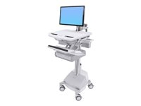 Ergotron Cart with LCD Arm, SLA Powered, 2 Drawers - Chariot - architecture ouverte - pour écran LCD/équipement PC - verrouillable - aluminium, acier zingué, plastique haute qualité - Taille d'écran : jusqu'à 24 pouces - 66 Ah - Acide de plomb - Conformité TAA