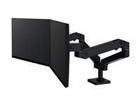 Ergotron LX Pro - Kit de montage (double bras) - modulaire - pour 2 écrans LCD - côte à côte - aluminium - noir - Taille d'écran : jusqu'à 27 pouces - montrable sur bureau