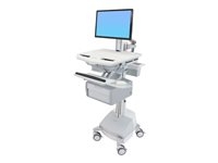Ergotron Cart with LCD Pivot, SLA Powered, 1 Tall Drawer - Chariot (support uniquement) - architecture ouverte - pour écran LCD/équipement PC - verrouillable - médical - aluminium, acier zingué, plastique haute qualité - Taille d'écran : jusqu'à 24 pouces - sortie : CA 230 V - 66 Ah - Acide de plomb - Conformité TAA