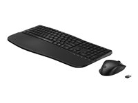 HP 685 - Ensemble clavier et souris - bi-mode, agencement à 3 zones, multi-appareils, 23 touches programmables, détection automatique du système d'exploitation, déplacement des touches à profil bas - full size - sans fil - Bluetooth, 2.4 GHz - QWERTY - Anglais - noir - Smart Buy