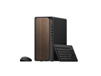 HP OmniDesk M03-0019nb - AI PC - tour Core Ultra 7 265 / jusqu'à 5.3 GHz - RAM 32 Go - SSD 1 To - NVMe - Intel Graphics - Gigabit Ethernet, IEEE 802.11ax (Wi-Fi 6), Bluetooth 5.4 - Win 11 Home - moniteur : aucun - clavier : Belge - bois foncé, noir jack (châssis) - avec HP 2 ans de réponse sur site en 3 jours pour ordinateurs de bureau grand public