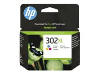 HP 302XL - 8 ml - à rendement élevé - couleur (cyan, magenta, jaune) - original - cartouche d'encre - pour Deskjet 1110, 21XX, 36XX; ENVY 45XX; Officejet 38XX, 46XX, 52XX