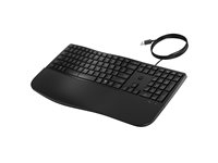 HP 480 Comfort - Clavier - Agencement à 3 zones, multi-appareils, 23 touches programmables - full size - USB - QWERTY - Anglais international - noir