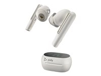 HP Poly Voyager Free 60+ UC M - Écouteurs sans fil avec micro - intra-auriculaire - Bluetooth - Suppresseur de bruit actif - USB-C via un adaptateur Bluetooth - blanc sable - Certifié pour Microsoft Teams
