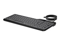 HP 405 - Clavier - dispositif multiple - 65% - compact - rétroéclairé - USB - Allemand - noir