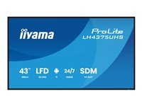 iiyama ProLite LH4375UHS-B2AG - Classe de diagonale 43" (42.5" visualisable) écran LCD rétro-éclairé par LED - signalisation numérique - avec lecteur multimédia intégré, SDM Slot PC - 4K UHD (2160p) 3840 x 2160 - noir (cadre), finition matte