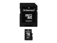 Intenso Class 10 - Carte mémoire flash (adaptateur microSDHC - SD inclus(e)) - 4 Go - Class 10 - micro SDHC