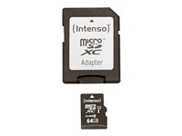 Intenso Premium - Carte mémoire flash (adaptateur microSDXC vers SD inclus(e)) - 64 Go - UHS Class 1 / Class10 - microSDXC UHS-I