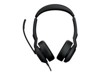 Jabra Evolve2 50 MS Stereo - Micro-casque - sur-oreille - filaire - Suppresseur de bruit actif - USB-A - noir - certifié Zoom, Certifié pour Microsoft Teams, Cisco Webex Certified, Certifié Alcatel-Lucent, Certifié Unify, Certifié Google Meet, Certifié Amazon Chime