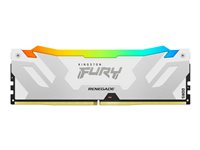 Kingston FURY Renegade RGB - DDR5 - module - 16 Go - DIMM 288 broches - 7600 MT/s / PC5-60800 - CL38 - 1.45 V - mémoire sans tampon - on-die ECC - blanc et argent