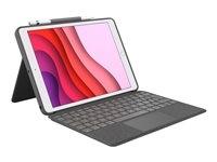 Logitech Combo Touch - Toetsenbord en foliobehuizing - met trackpad - achtergrondverlichting - Apple Smart connector - QWERTY - Scandinavisch (Deens/Fins/Noors/Zweedsj - Oxford-grijs - voor Apple 10.9-inch iPad (10de generatie); iPad A16 Wi-Fi, A16 Wi-Fi + Cellular