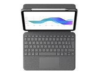 Logitech Folio Touch - Clavier et étui - avec trackpad - rétroéclairé - Apple Smart connector - QWERTY - Italien - gris oxford - pour Apple 10.9-inch iPad Air (4ème génération, 5ème génération)