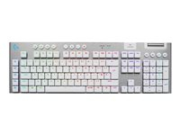 Logitech G915 X - Clavier - LIGHTSPEED - backlit - sans fil - 2.4 GHz, Bluetooth, USB - QWERTY - Anglais - commutateur : GL Tactile - blanc