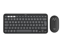 Logitech Pebble 2 Combo - Toetsenbord en muis set - draadloos - Bluetooth LE - QWERTZ - Duits - grafiet getint